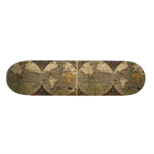 Skateboard 1595 cartes vintages du monde par Jodocus Hondius