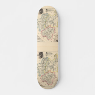 Skateboard 1858 Carte du département d'Ariège, France
