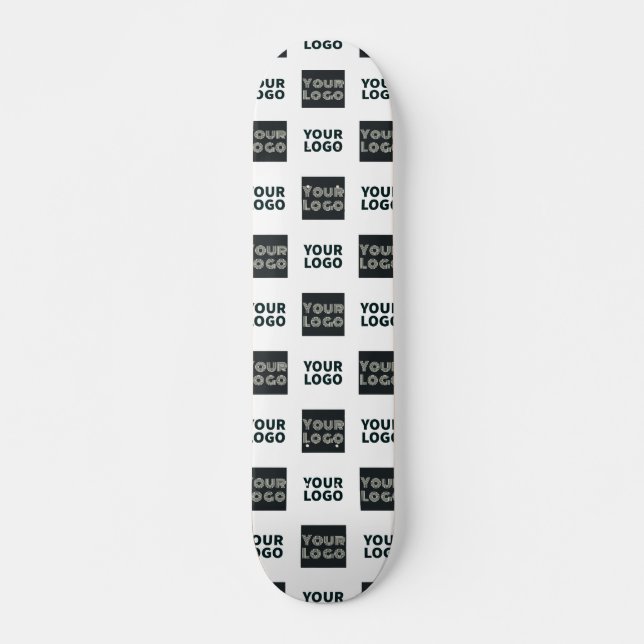 Skateboard 2 Logos Simples Logos Répétitifs | Blanc (Devant)