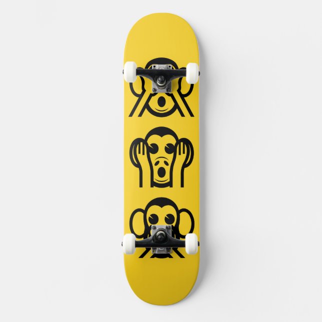 Skateboard 3 Singes Sages Emoji (Recto)