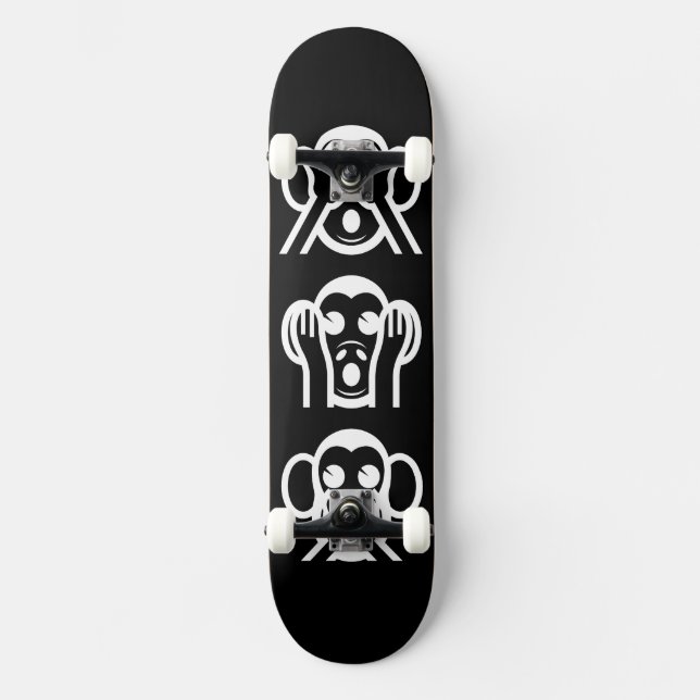 Skateboard 3 Singes Sages Emoji (Recto)