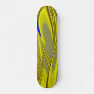 Skateboard 3D Abstract in Gold Yellow Blue