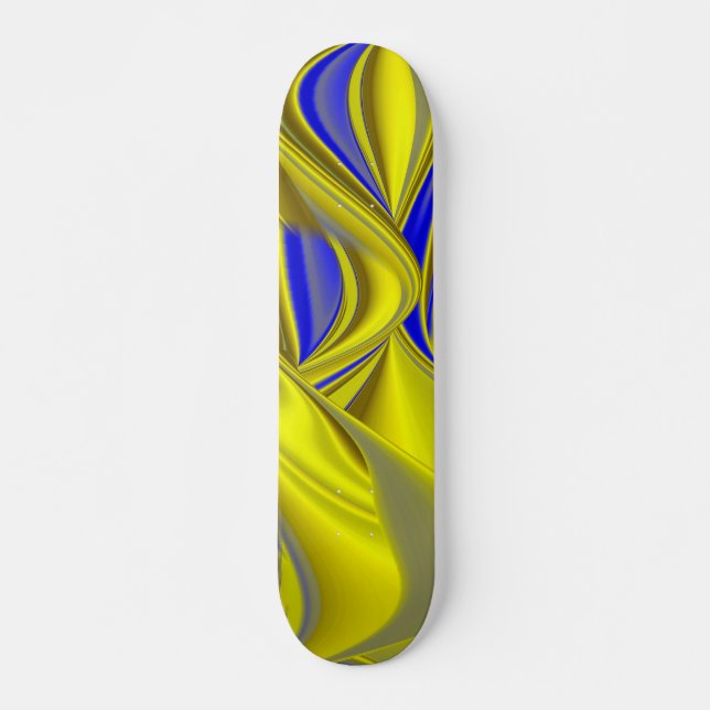 Skateboard 3D Abstract in Gold Yellow Blue (Devant)