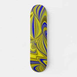Skateboard 3D Abstract in Gold Yellow Blue