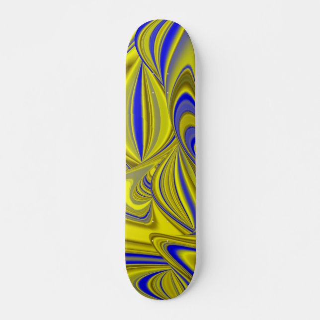 Skateboard 3D Abstract in Gold Yellow Blue (Devant)
