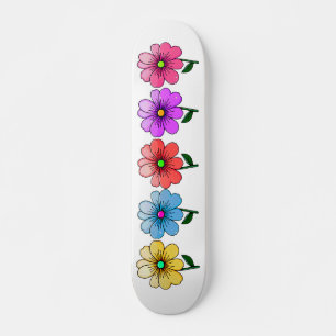 Skateboard 5 Fleurs de couleur