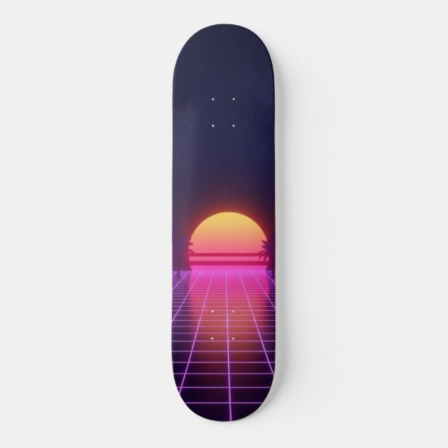 Skateboard 80s Sunset (Recto)