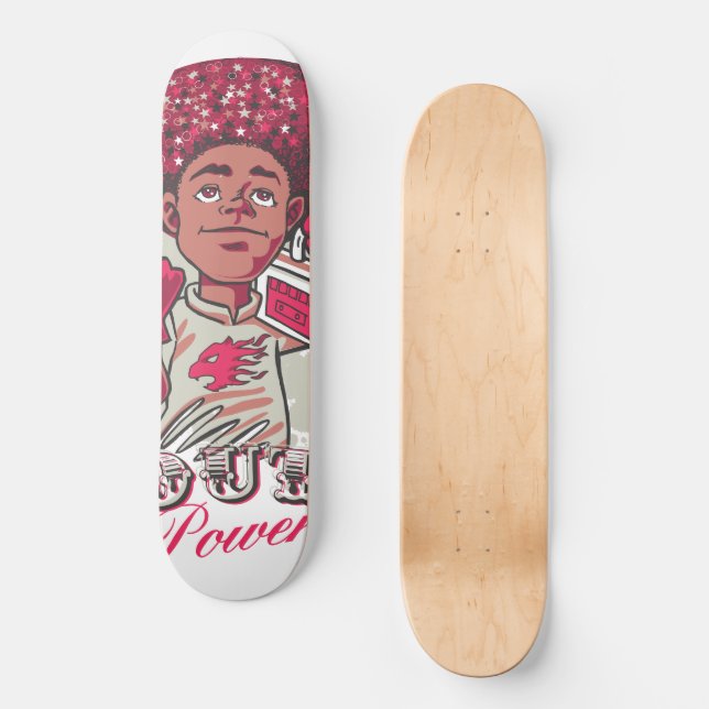 Skateboard 8 1/2" – YOUTH Power Afro & Boombox  (Recto)