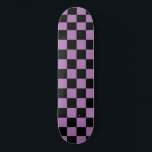 Skateboard À damiers chic (à damiers) Lavande violet et noire<br><div class="desc">Vous recherchez un skateboard motif classique en lavande violette et noire à damiers (à damiers) ? Ne cherchez plus ! Parcourez notre site Web pour trouver les planches les plus branchées qui vous feront l'envie de tous vos amis.</div>