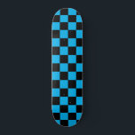 Skateboard À damiers classique (à damiers) Sky Blue et Black<br><div class="desc">Motif Sky Blue et Black à damiers (à damiers)</div>