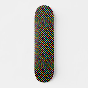 Skateboard à damiers Motif couleur
