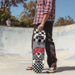 Skateboard À damiers noir et blanc 🏎 conception<br><div class="desc">Planches à roulettes. Présenté dans un design de drapeau à damiers noir et blanc avec numéro do-it-yourself. REMARQUE : SEULEMENT CHANGER LES ZONES MODÈLES NÉCESSAIRES! 😀 Si nécessaire, vous pouvez supprimer le texte et commencer à ajouter le texte et la police que vous voulez. 📌 Si vous avez besoin d'une...</div>
