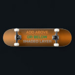 Skateboard A ou B Zone ombragée<br><div class="desc">L'orange arrière-plan est la couleur de sélection,  de sorte que peut utiliser le sélecteur de couleur. Peut ajouter au-dessus ou au-dessous de la zone ombragée foncée le long des côtés. Les trois calques de texte sont supprimés.</div>