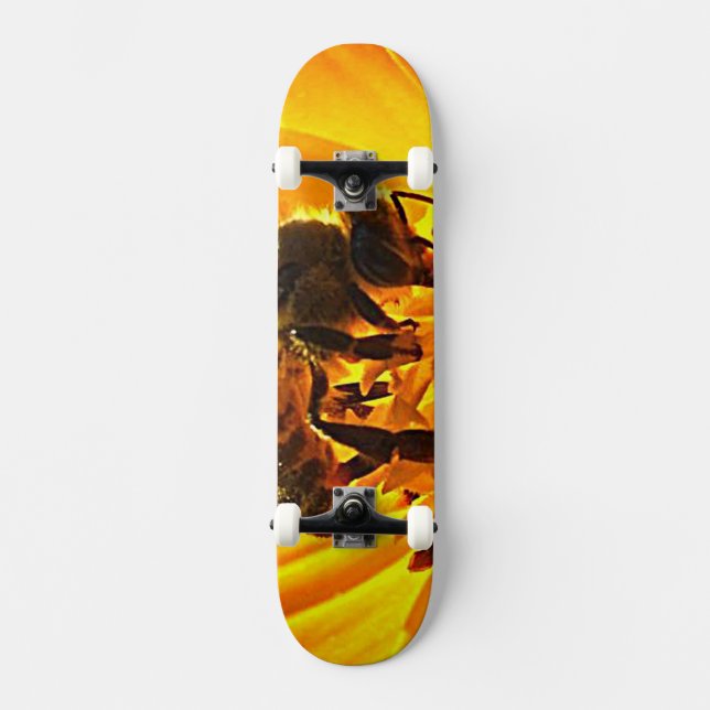 Skateboard Abeille sur une fleur (Recto)