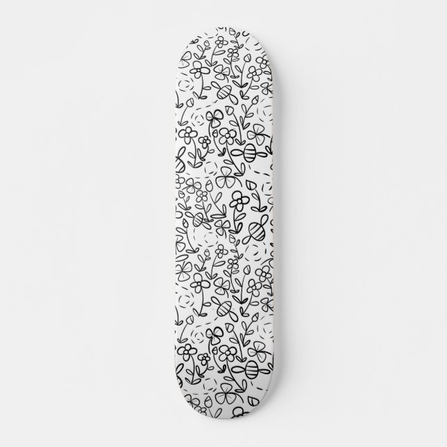 Skateboard Abeilles dans le jardin (Devant)