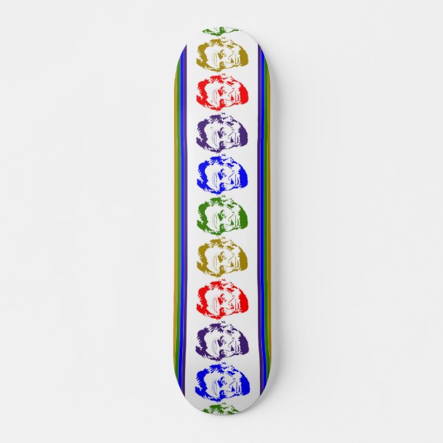 Skateboard Abraham Lincoln Retro Patinage Multicolore (Devant)