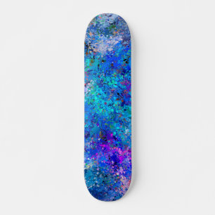 Skateboard Abréviation de Blue Pink Turquoise Drops Abstract