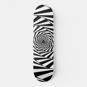 Skateboard Abstract Black & White Swirl Spiral Stairway Art