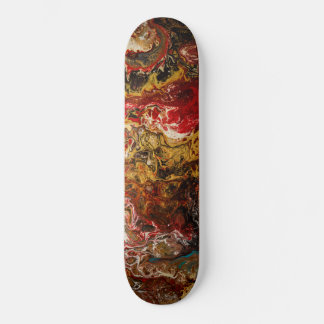 Skateboard Abstract Expressionism Black Gold & Red