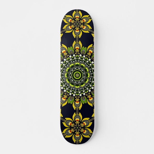 Skateboard Abstract Geometric Mandala Art Design (Devant)