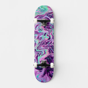 Skateboard Abstract Purple Holographic Iridescent Pattern