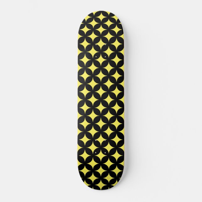 Skateboard Abstract stars in black and yellow (Recto)
