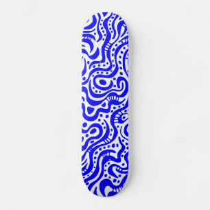 Skateboard Abstrait 041211v1 - Bleu sur blanc