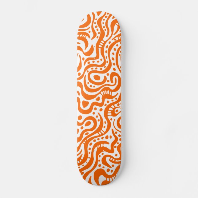 Skateboard Abstrait 041211v1 - orange sur blanc (Recto)