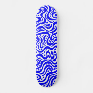 Skateboard Abstrait 041211v2 - Bleu sur blanc