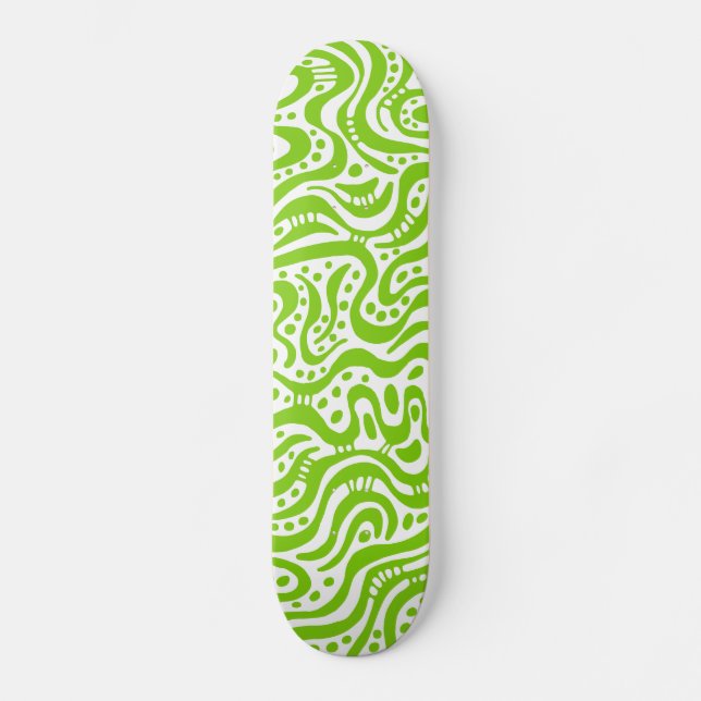 Skateboard Abstrait 041211v2 - Martian Green en blanc (Recto)