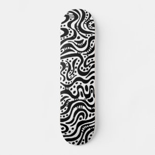 Skateboard Abstrait 041211v2 - Noir sur blanc