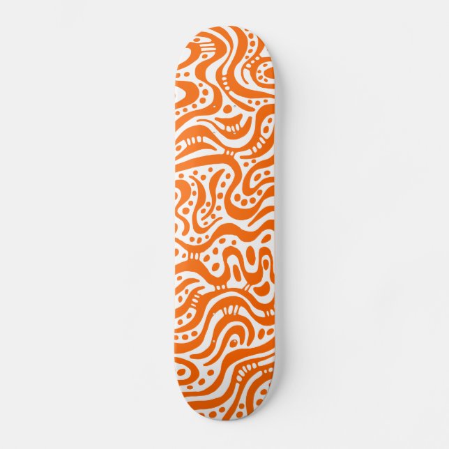 Skateboard Abstrait 041211v2 - Orange en blanc (Recto)