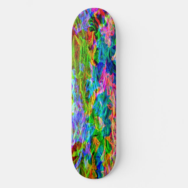 Skateboard Abstrait arc-en-ciel lumineux (Recto)