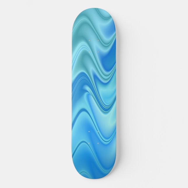 Skateboard Abstrait bleu ondulé (Recto)