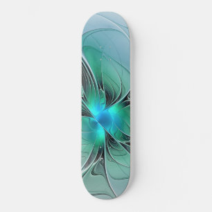 Skateboard Abstrait De Bleu, Art Fractal Moderne