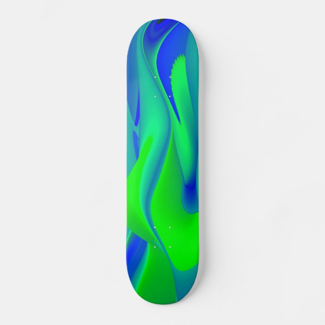 Skateboard Abstrait en bleu vert (Recto)