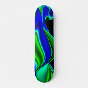 Skateboard Abstrait en bleu vert