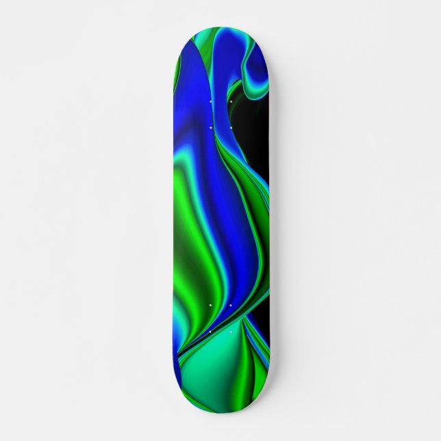 Skateboard Abstrait en bleu vert (Devant)