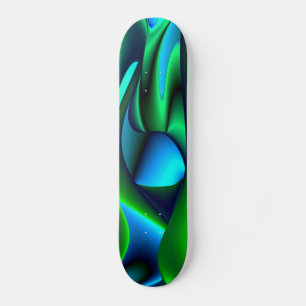 Skateboard Abstrait en bleu vert noir