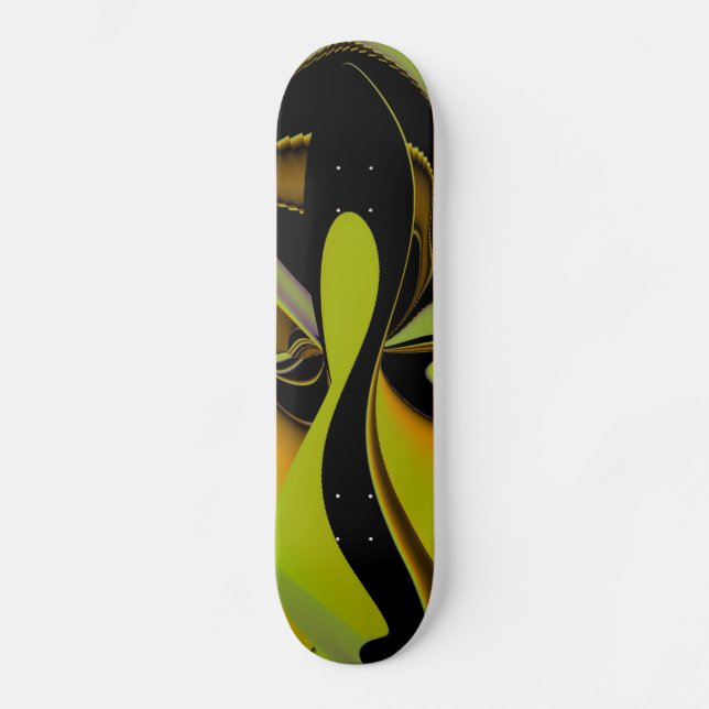 Skateboard Abstrait en jaune et noir (Recto)