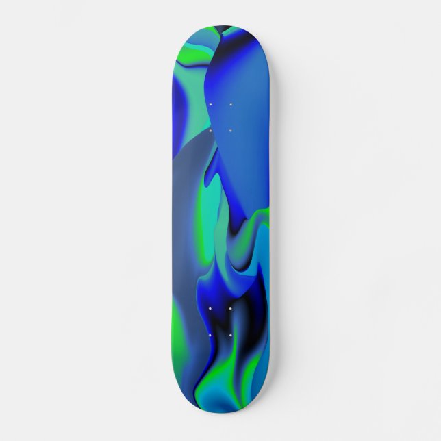 Skateboard Abstrait en vert et bleu (Recto)