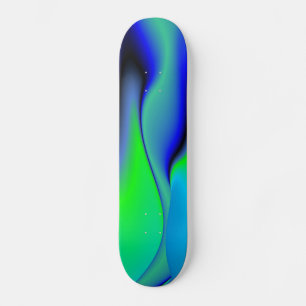 Skateboard Abstrait en vert et bleu