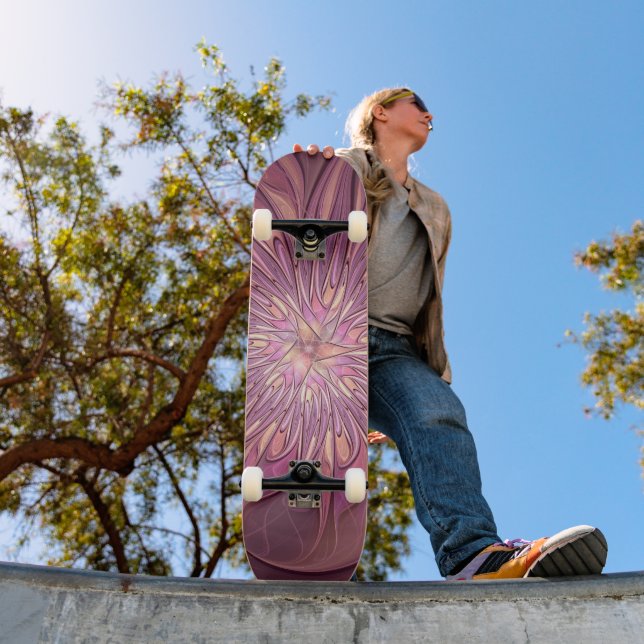 Skateboard Abstrait Floral Fractal Art Berry couleurs (Extérieur 1)