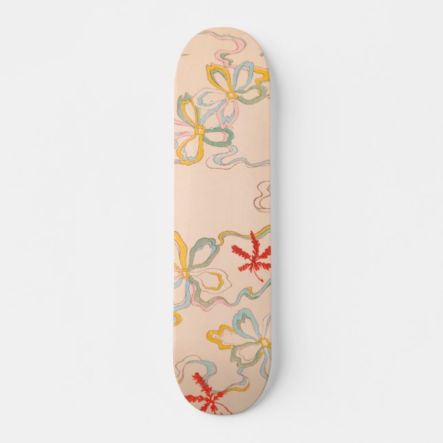 Skateboard Abstrait Floral Imprimer Vintage japonais Motif (Devant)
