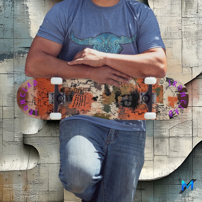 Skateboard Abstrait Inspiré des graffitis abstraits tons terr (Créateur téléchargé)