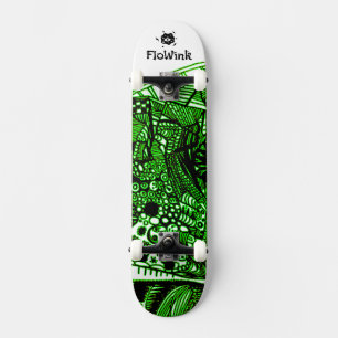 Skateboard Abstrait noir vert