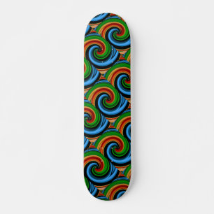 Skateboard Abstrait Rainbow Swirls