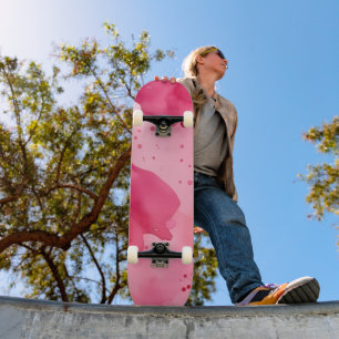 Skateboard Abstrait rose sur rose