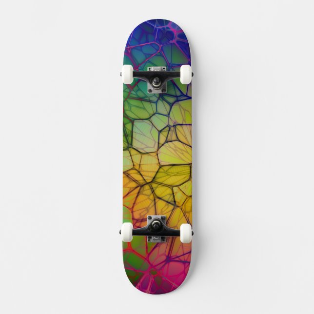 Skateboard Abstrait Web coloré (Recto)