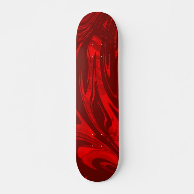 Skateboard Abstraite vague rouge Bourgogne (Devant)